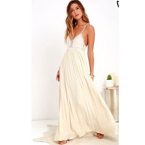 Lulus Hippie Chic Crochet Maxi Dress